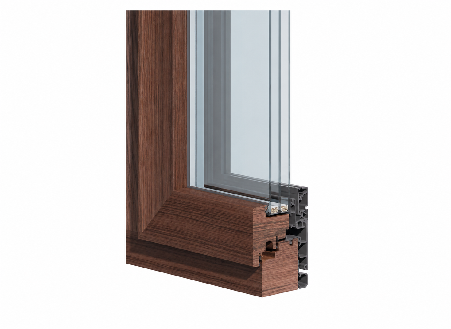Cửa sổ gỗ nhôm HA97